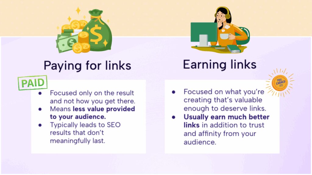 earned links vs paid links