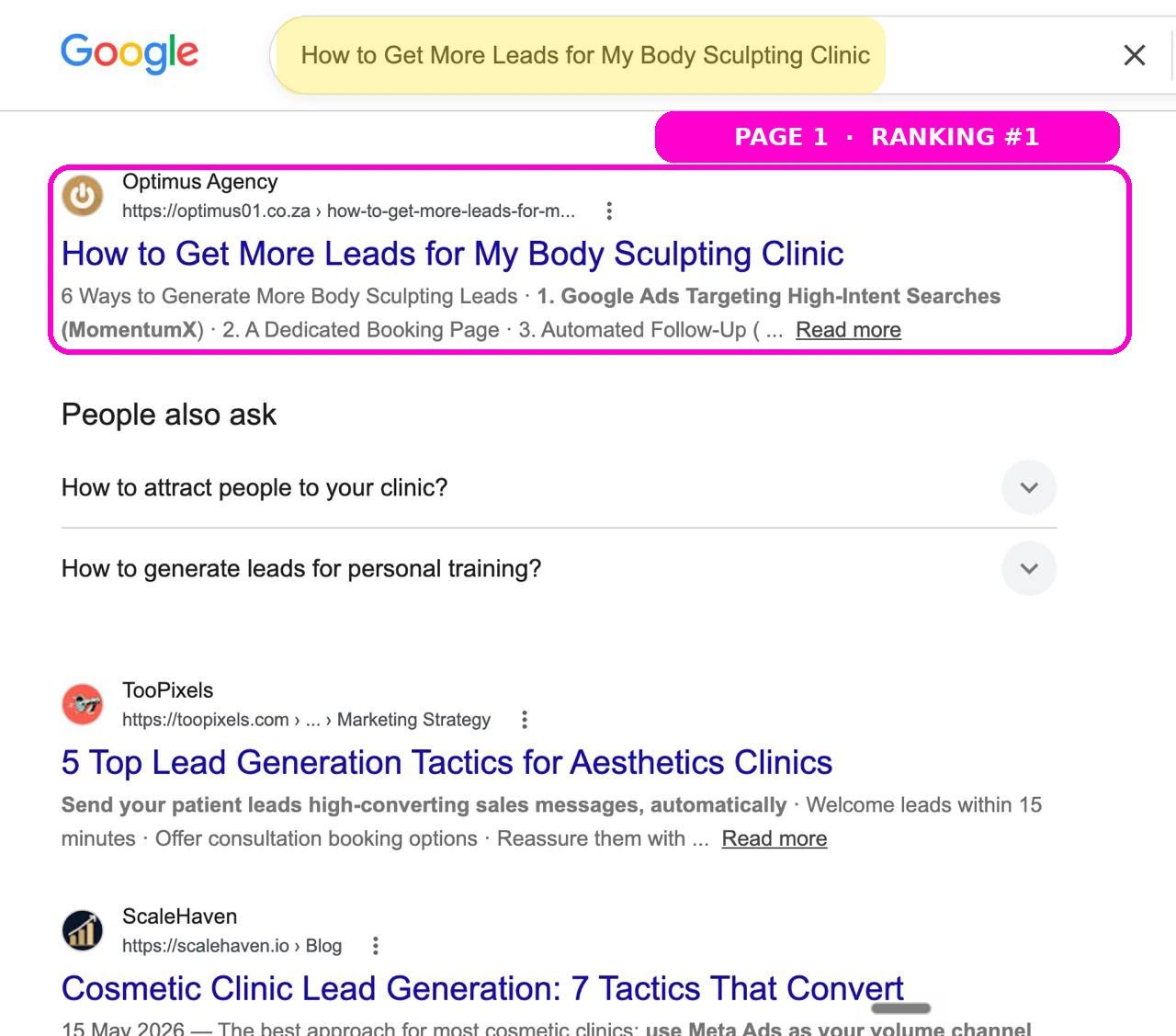 Optimus Agency ranking first for why is online marketing so effective